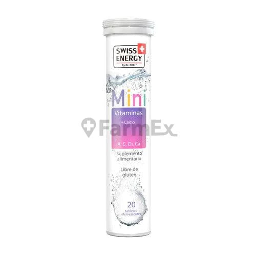 Mini Vitaminas + Calcio x 20 tabletas efervescentes swiss energy